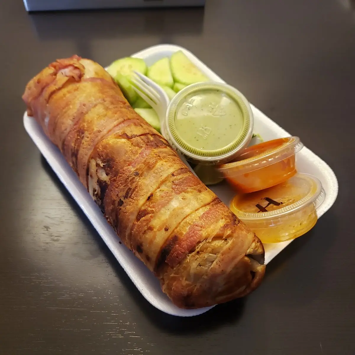 Bacon Wrapped Carne Asada Burrito