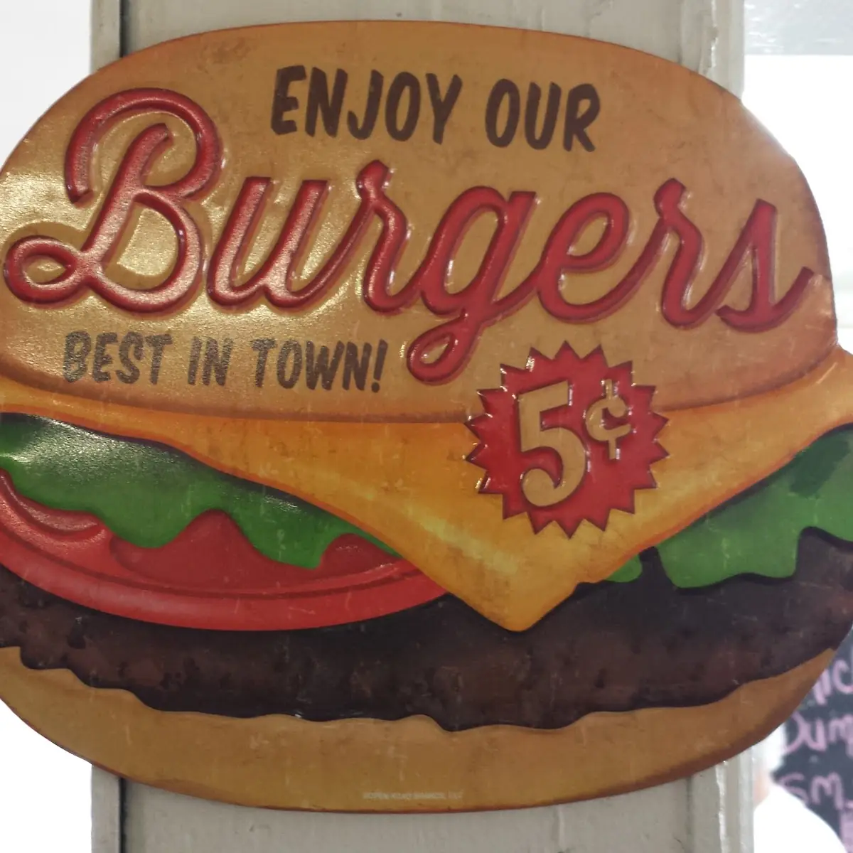Old Burger Ad Sign