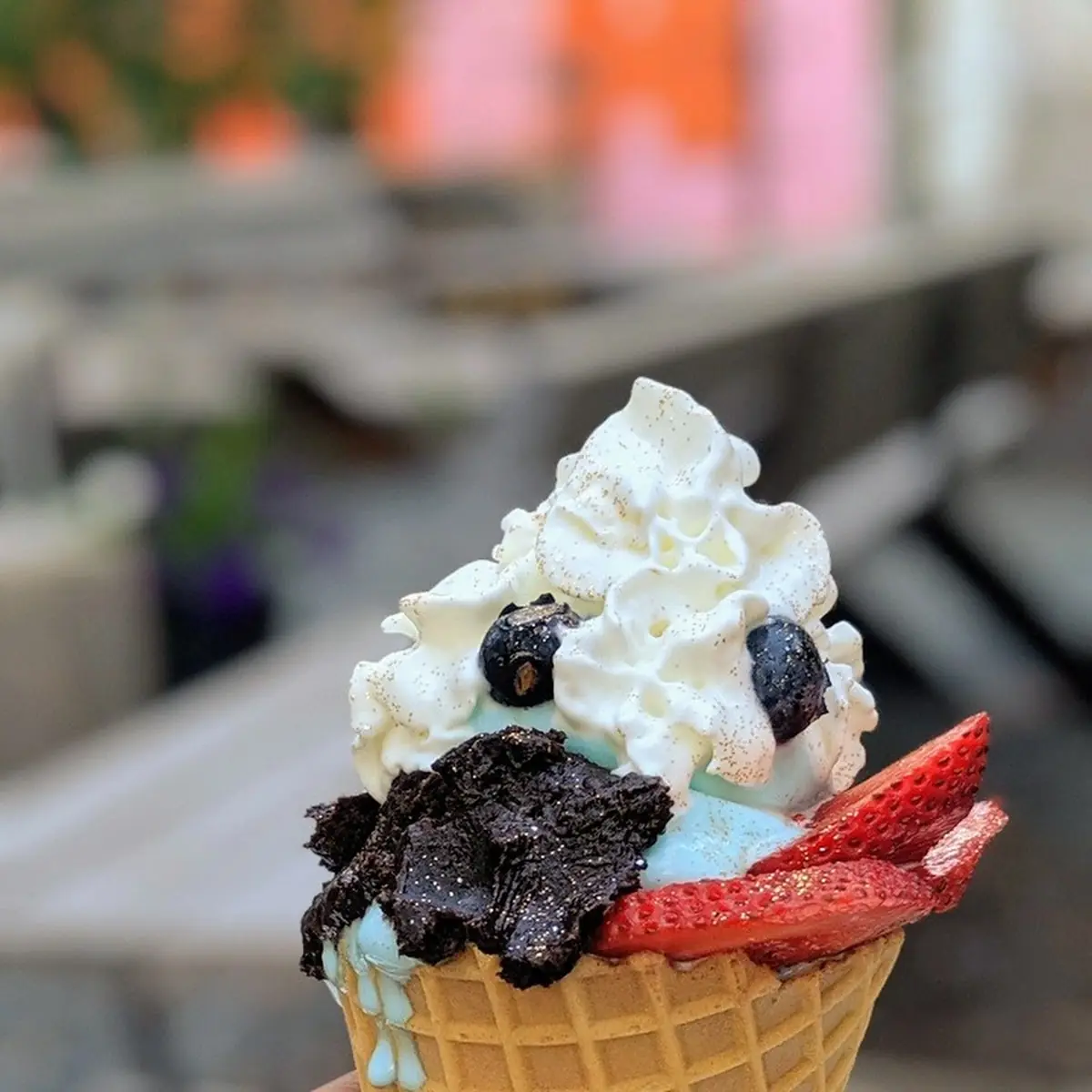 Vegan Blue Moon with Berry Nice Toppings