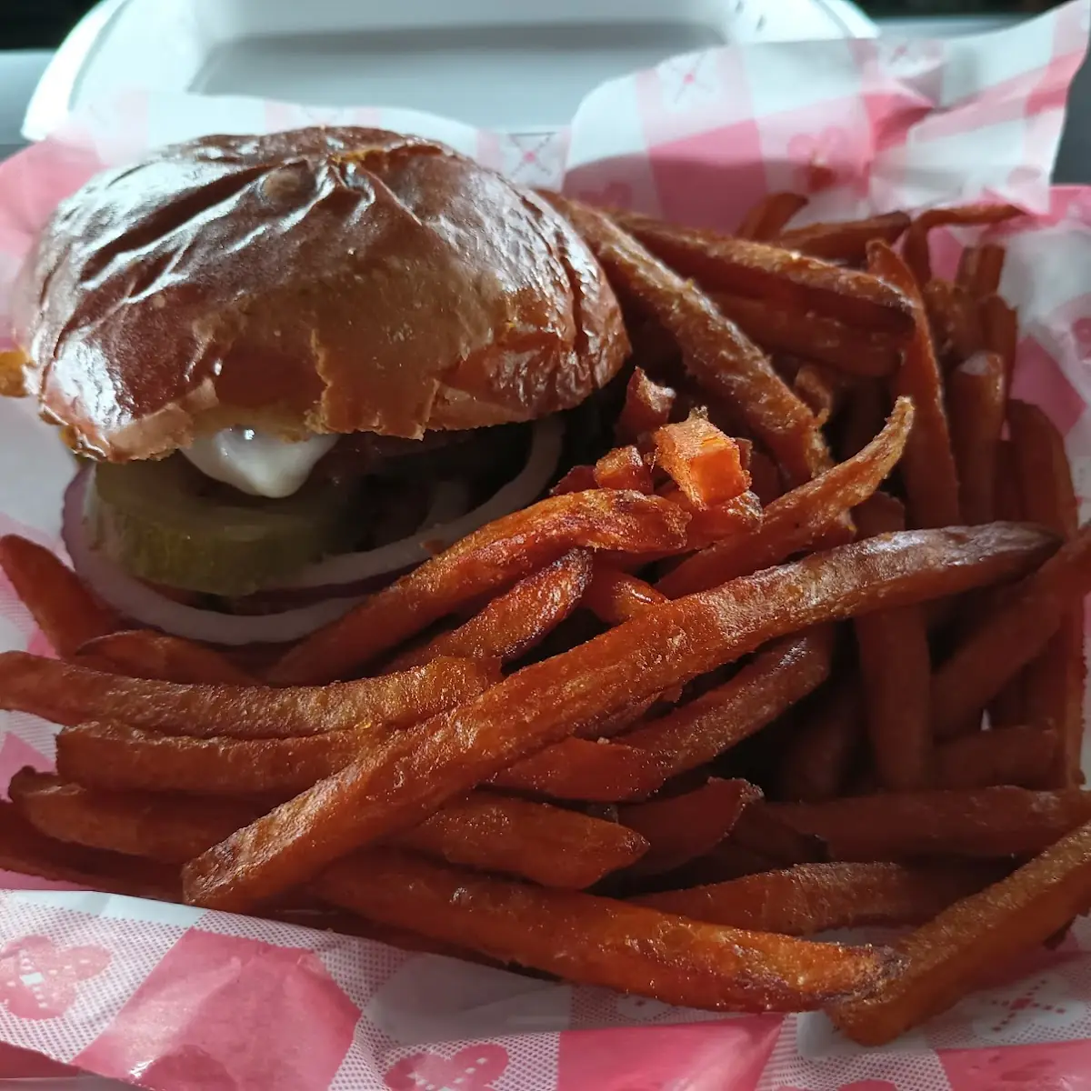 Sweet Potato Fries and Basic Burger