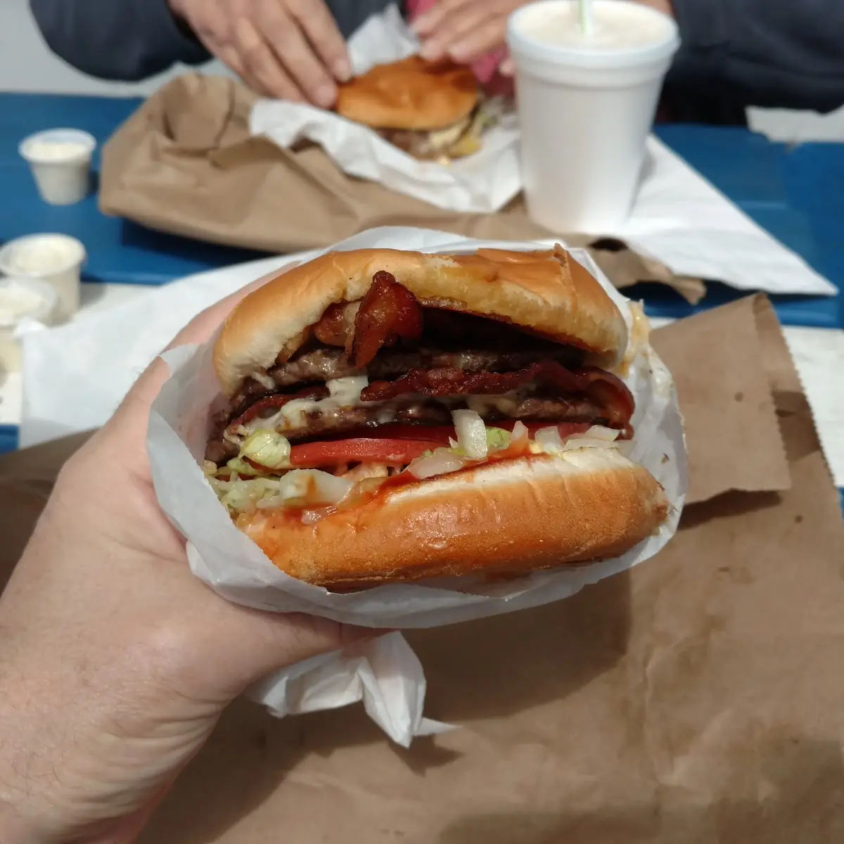 Double Bacon Cheeseburger with the Works