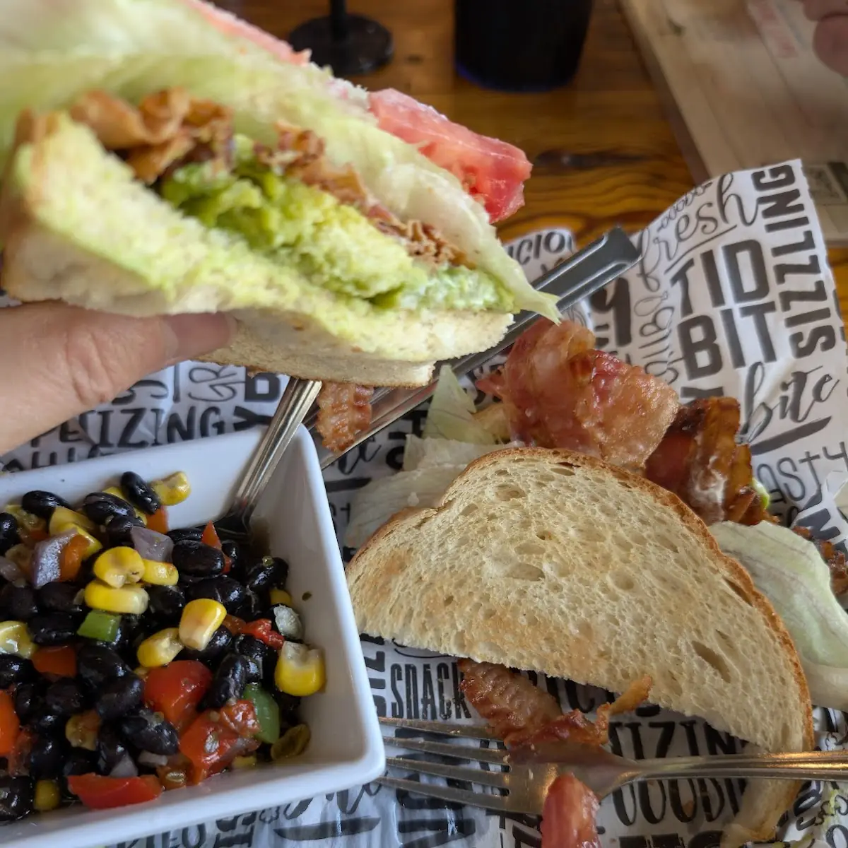 Balt with Black Bean Salad