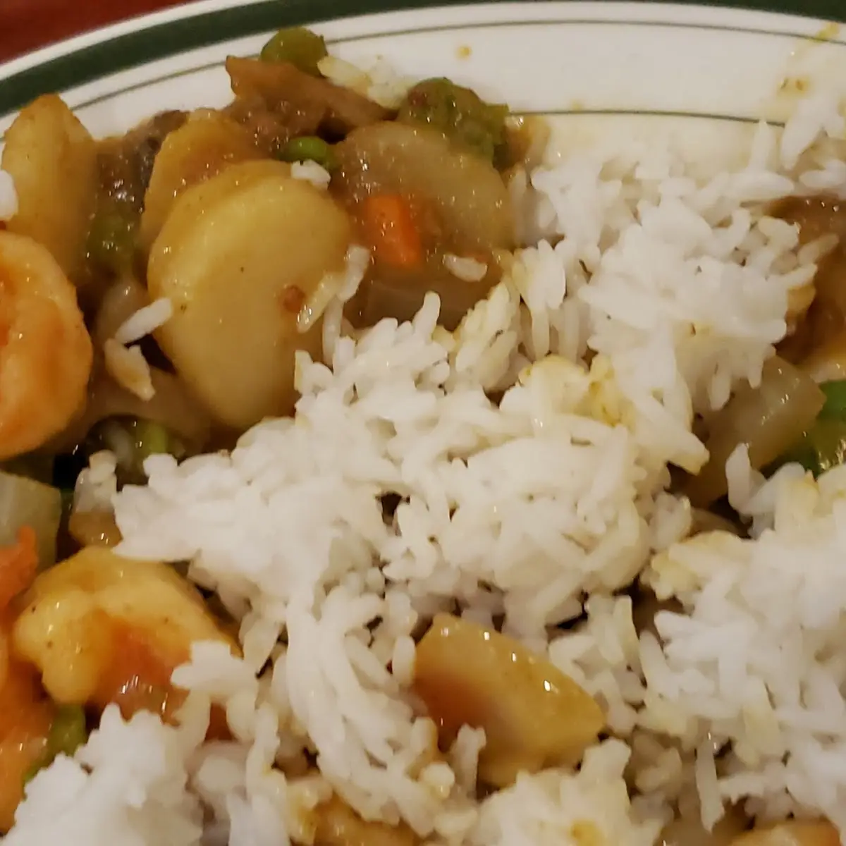 Shrimp Curry with White Rice