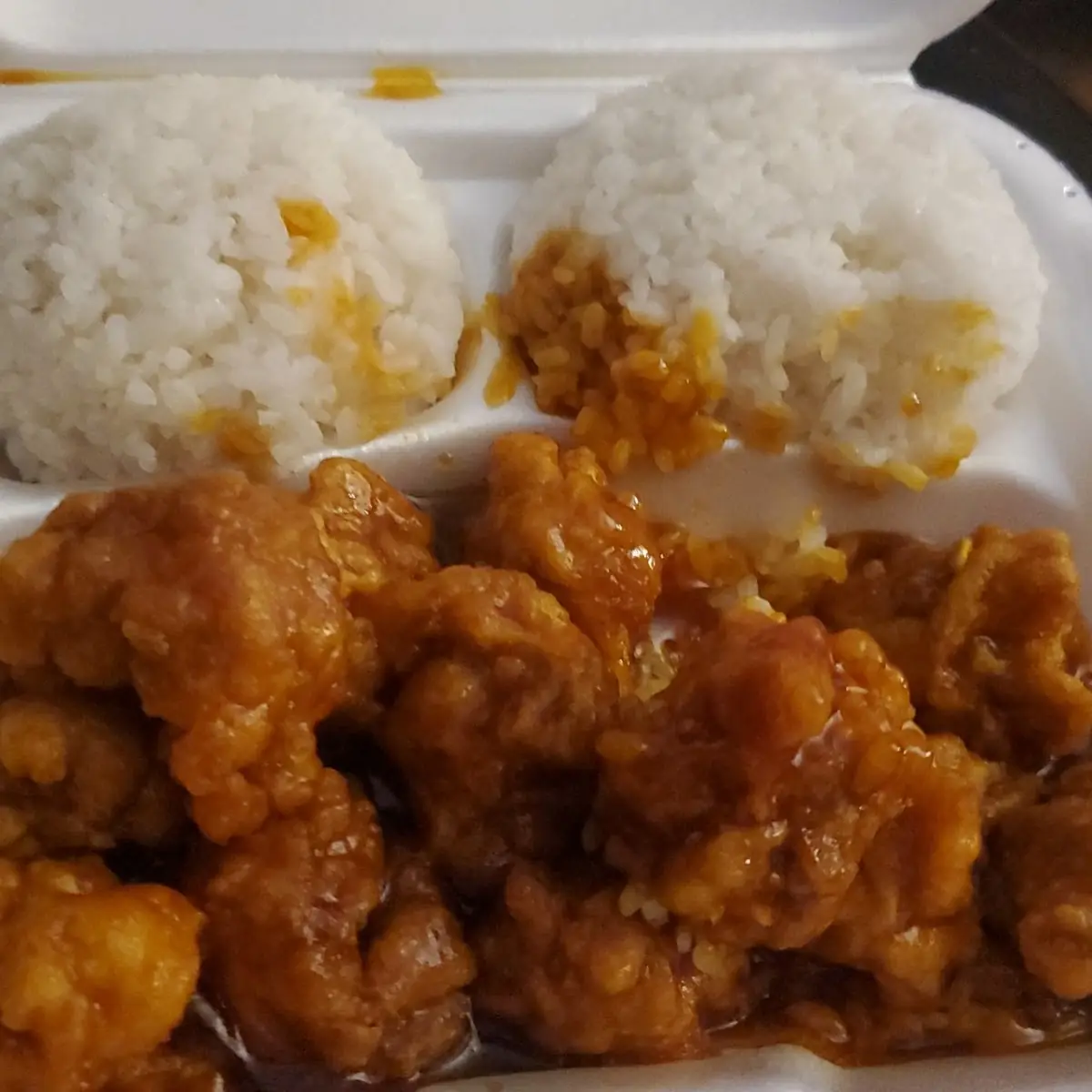 Orange Chicken and White Rice