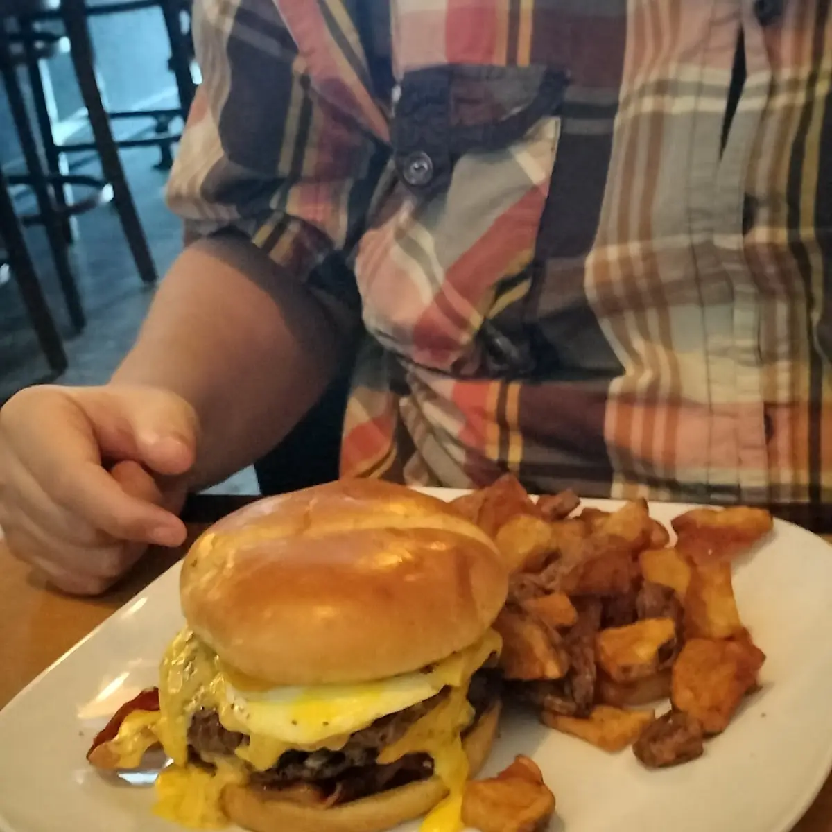 Breakfast Burger and Fries
