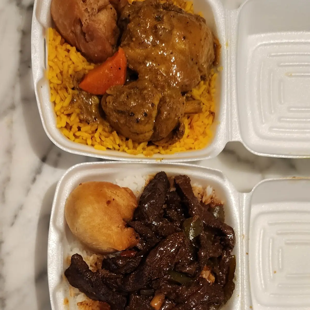 Pepper Steak Jerk Chicken Curry Chicken