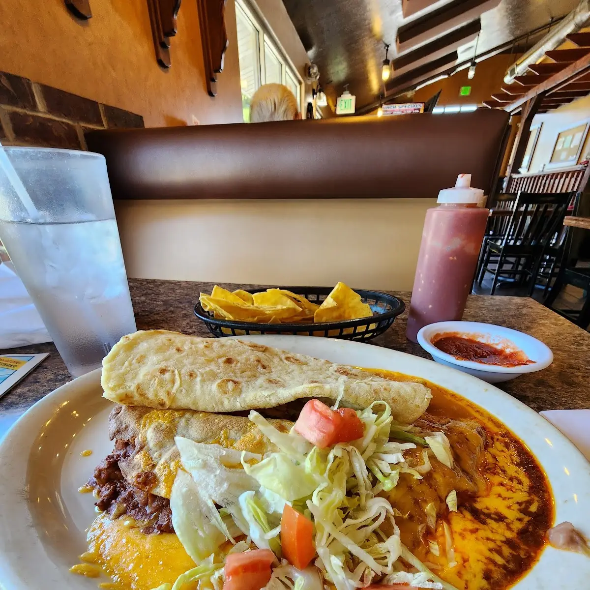 Number Two Small Combination with Burrito Tostada Enchilada and Taco