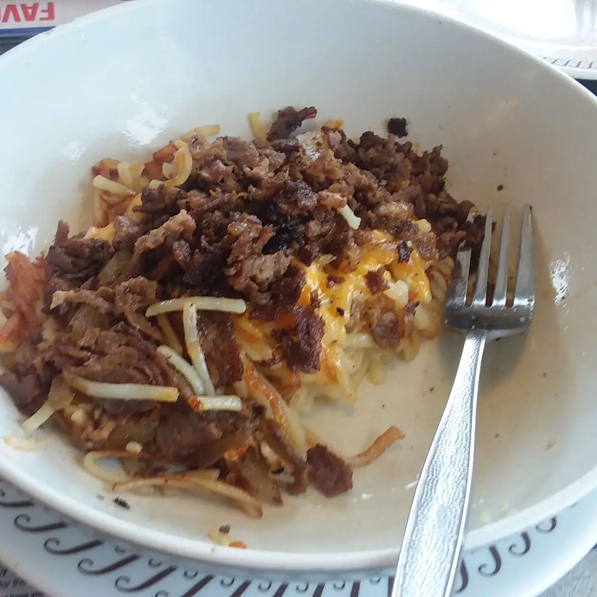 Steak Hash Brown and Cheese Dish