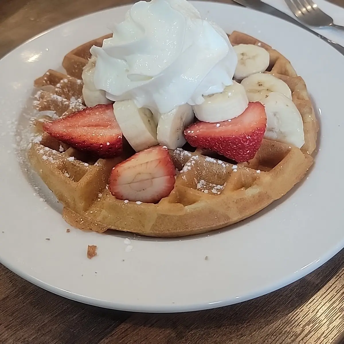 Belgian Waffle with Chocolate Chip& Strawberries