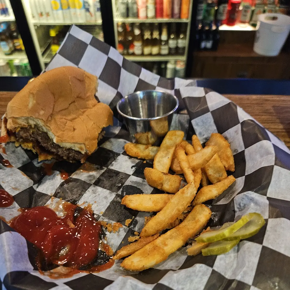 Cheese Burger and Fries
