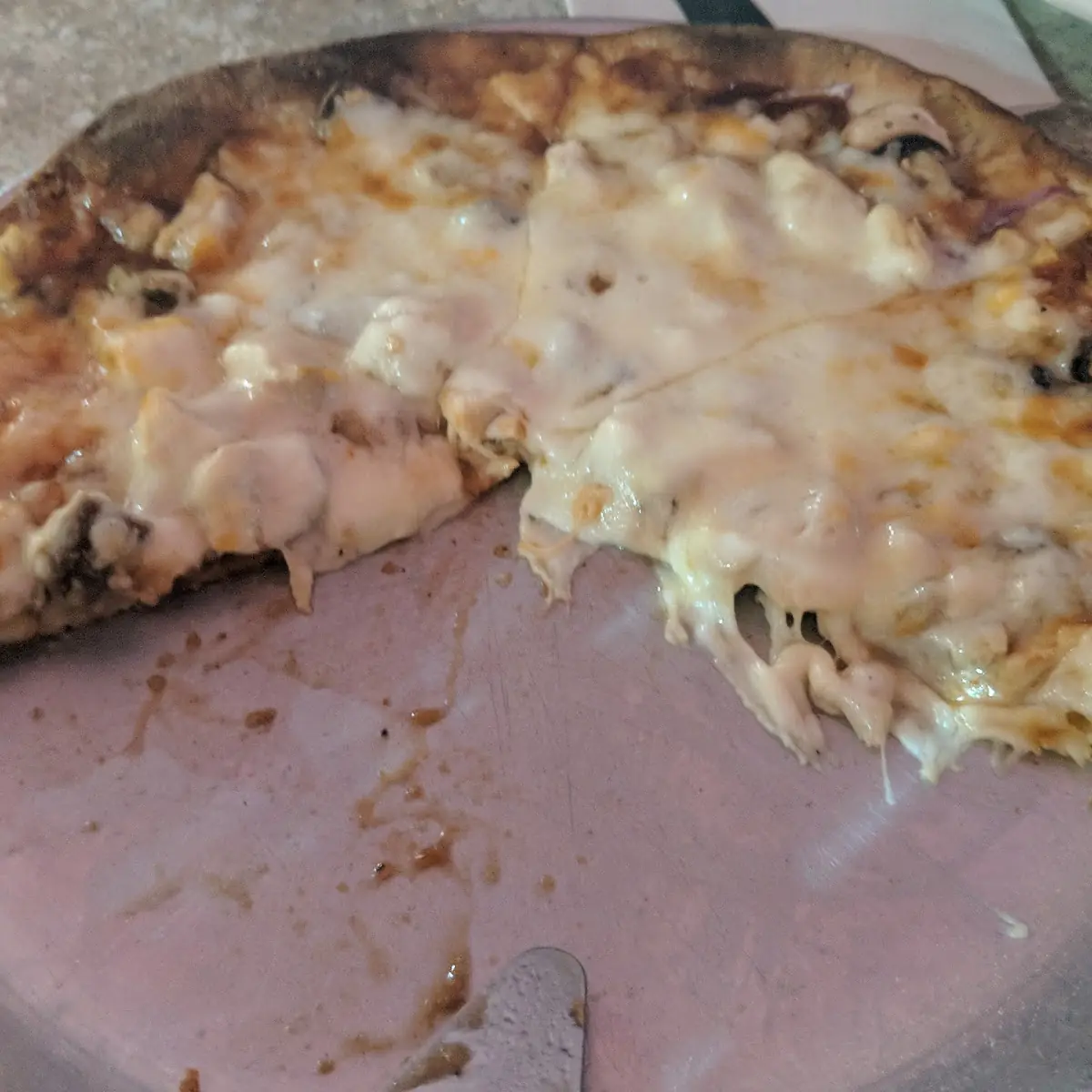 Thin Crust Chicken BBQ Pizza