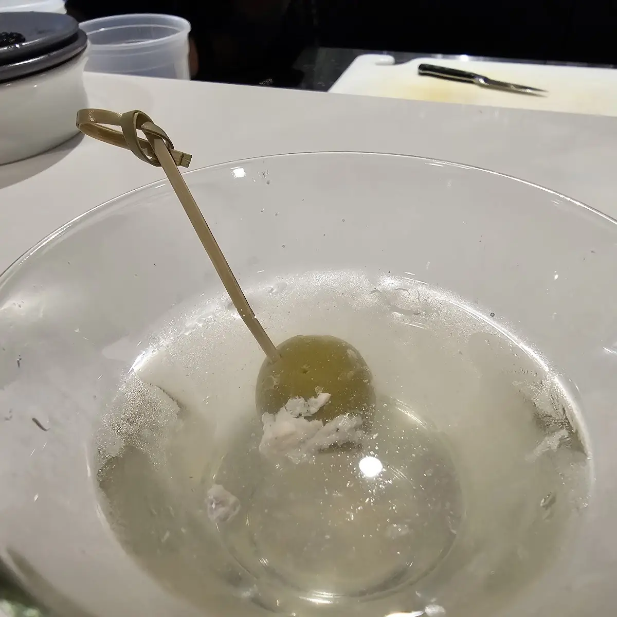 Dirty Martini with Blue Cheese Olives