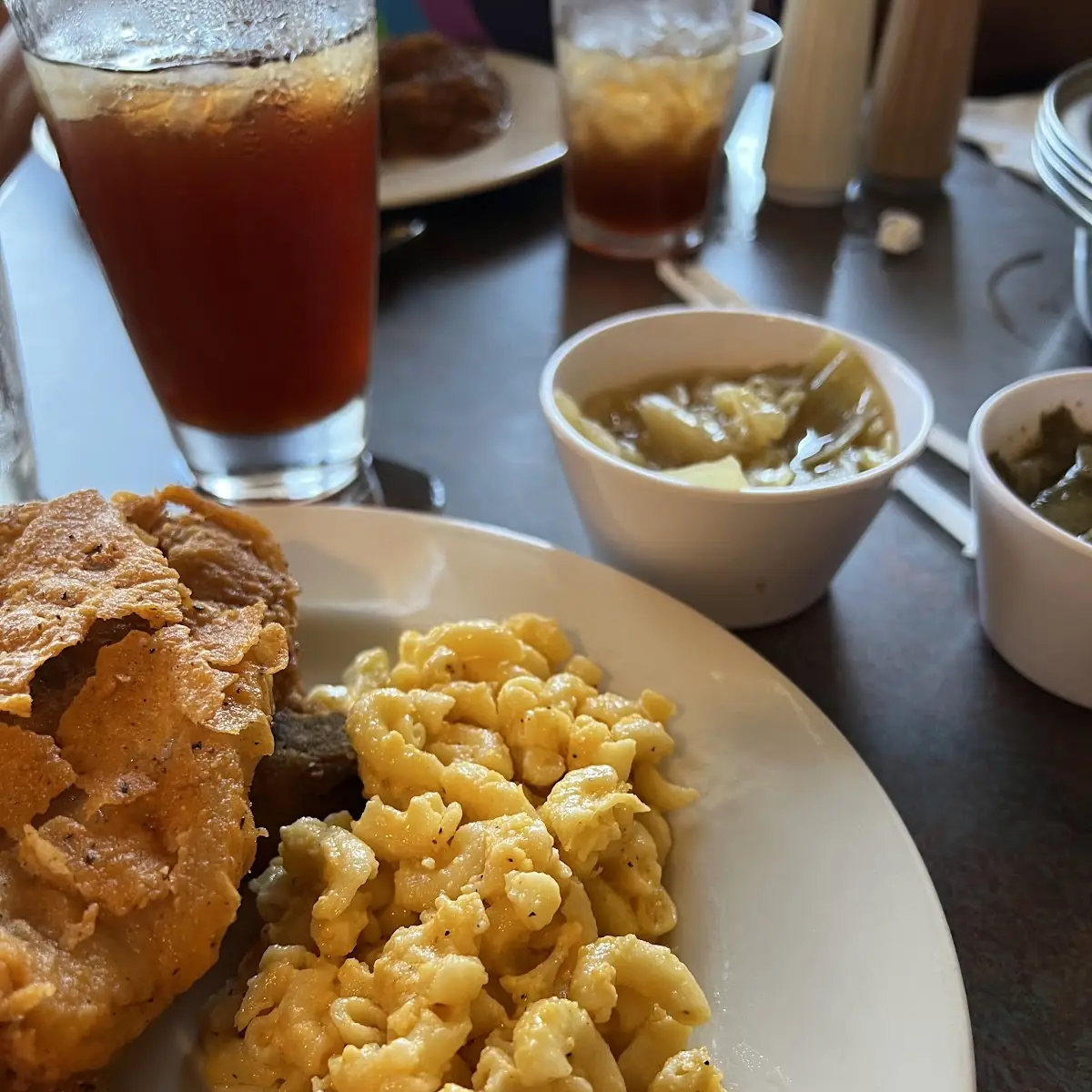 Fried Pork Chops Mac and Cheese Green Beans
