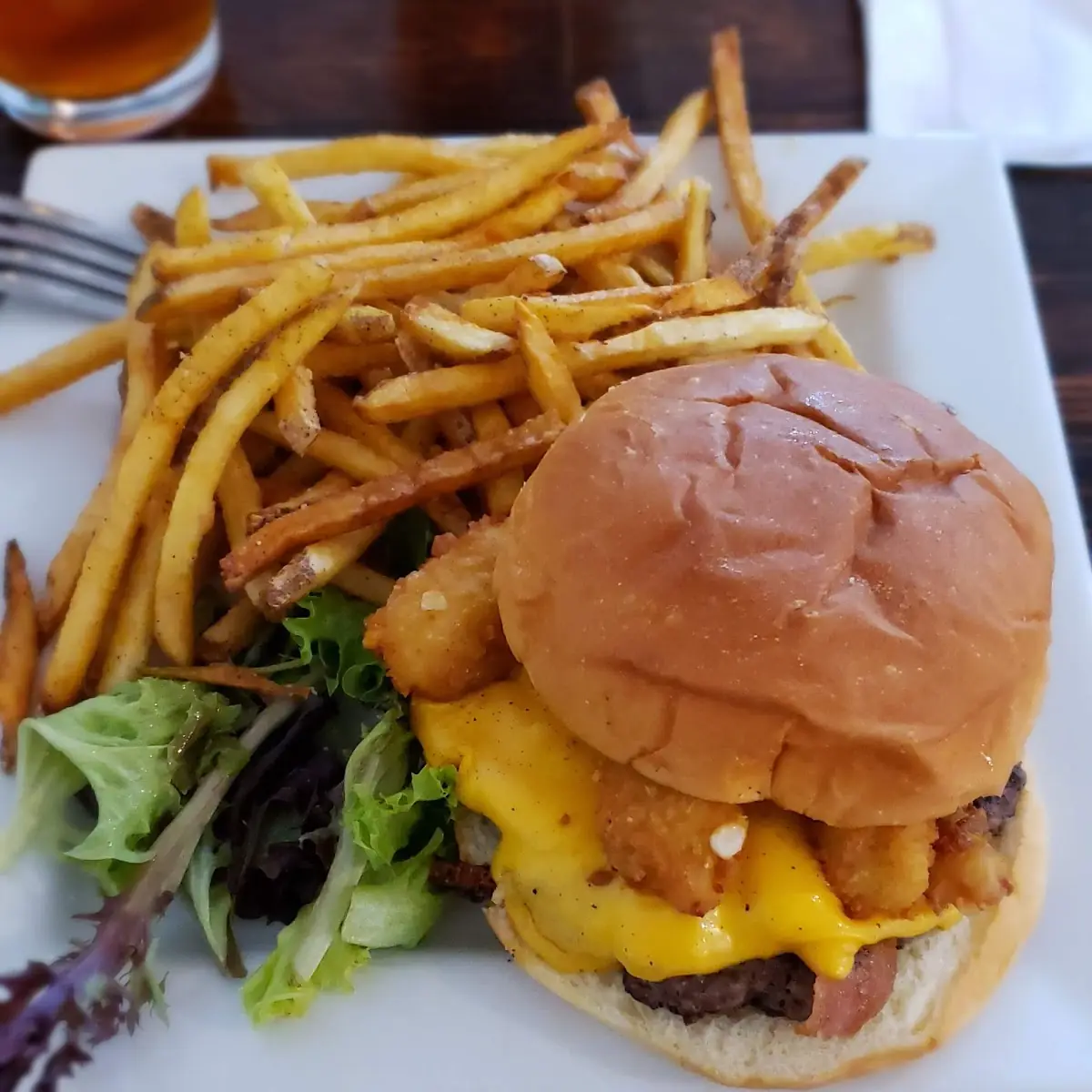 Fired Cheese Curd Bacon Cheeseburger