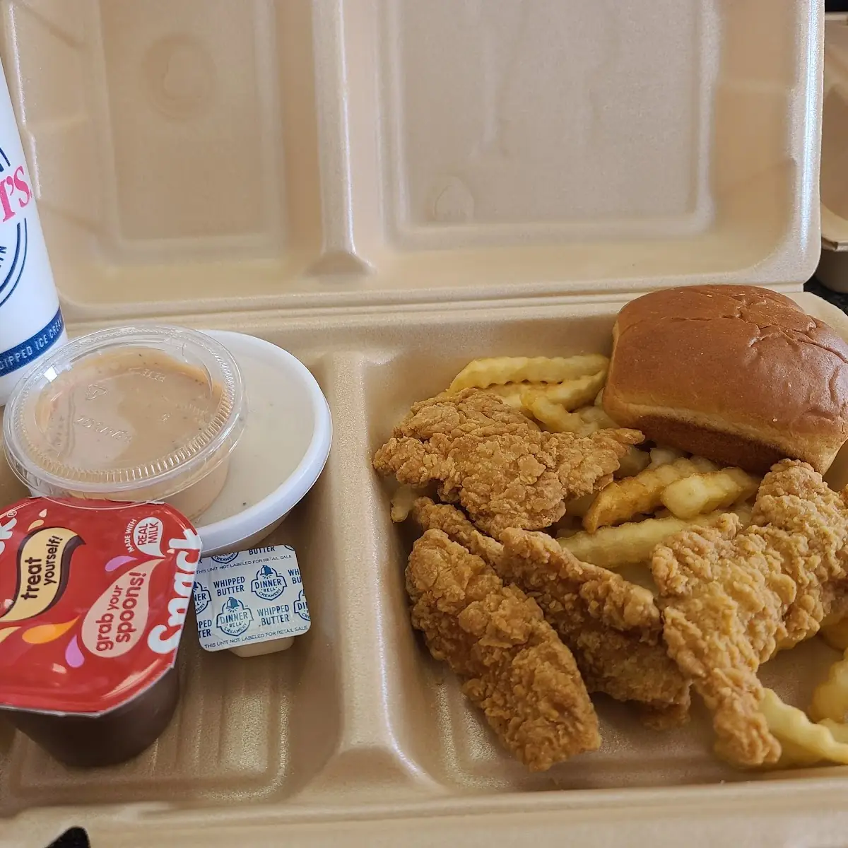 Chicken Tender Dinner with a Shake