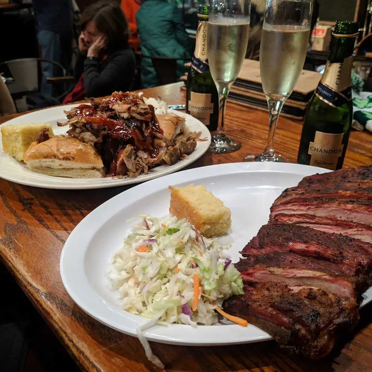 St Louis Style Ribs Front and Pulled Pork Back