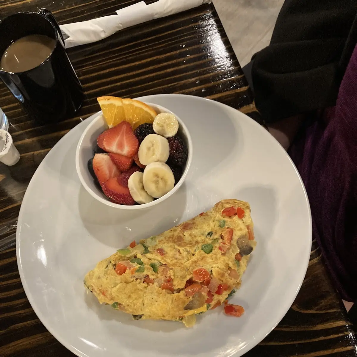 Vegetarian Omelette with Fresh Fruit
