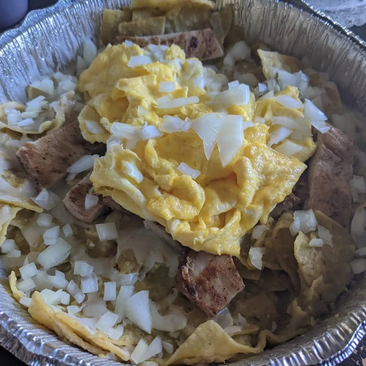 Green Chilaquiles with Chicken
