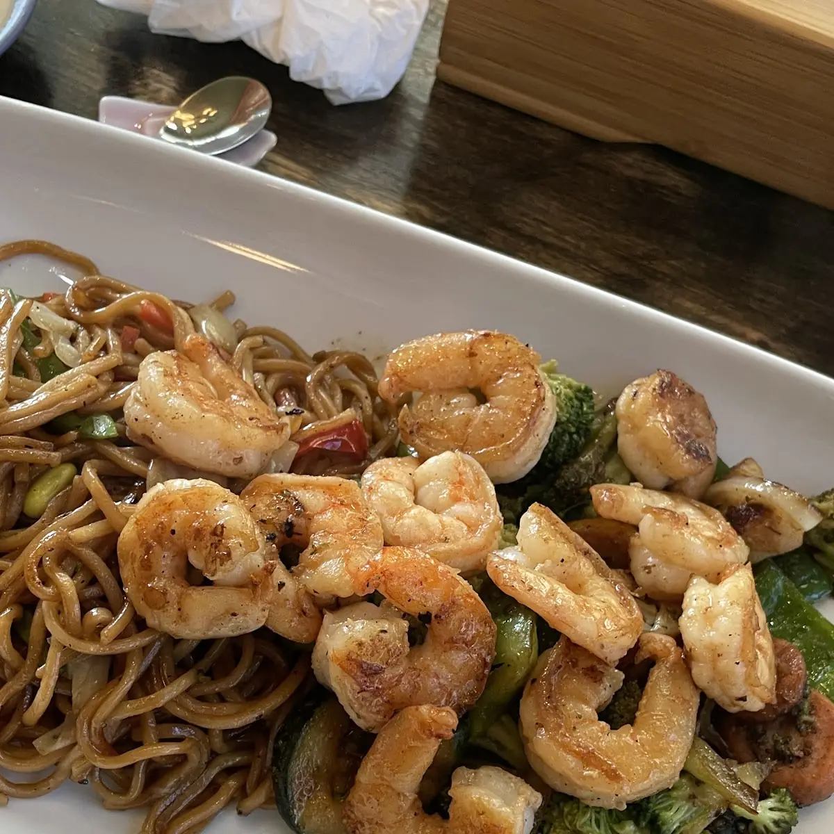 Grilled Shrimp w Teriyaki Noodles