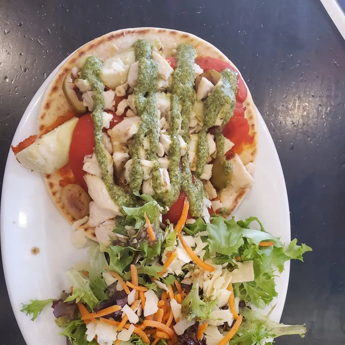 Mediterranean Open Face Chicken Sandwich