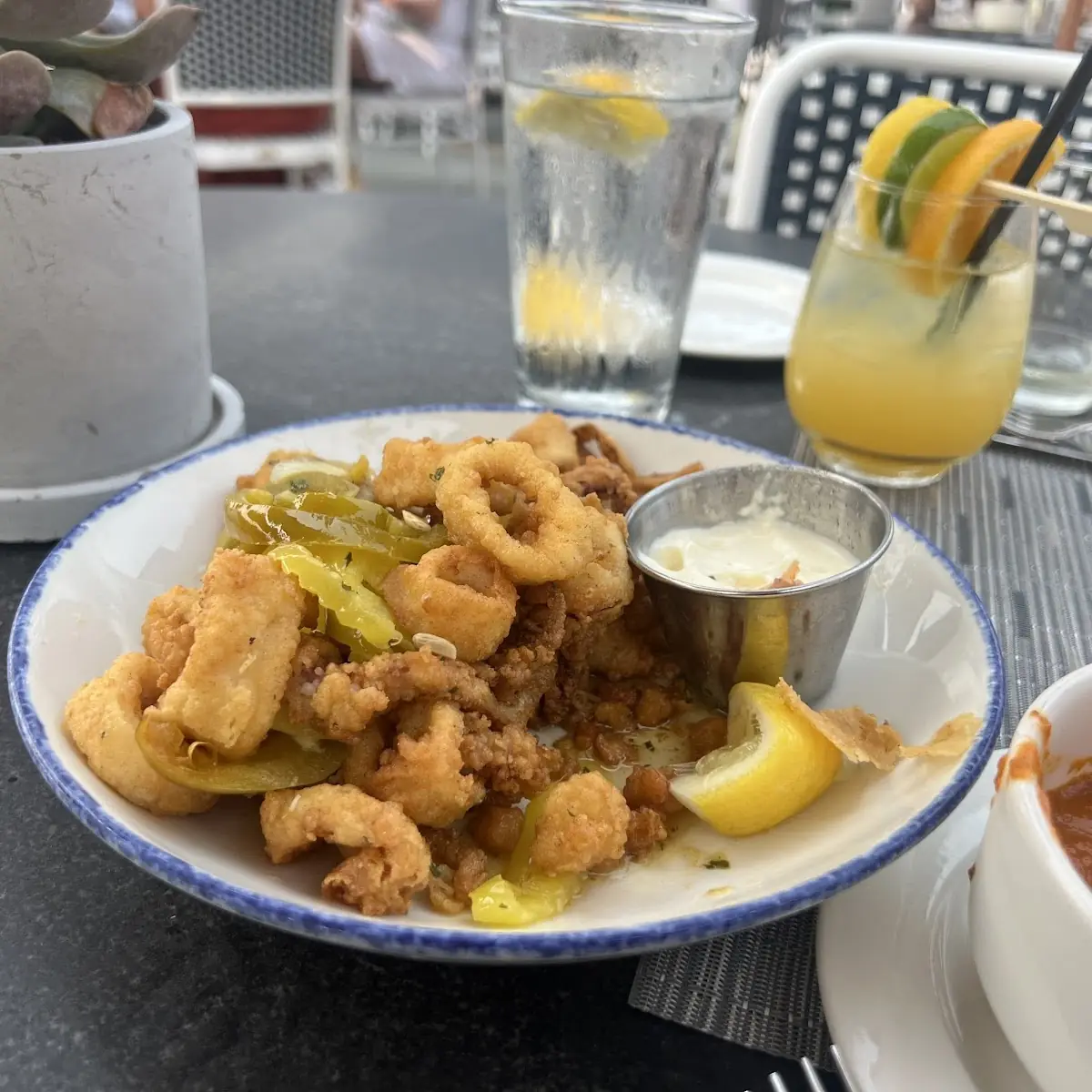 Fried Calamari with Banana Peppers