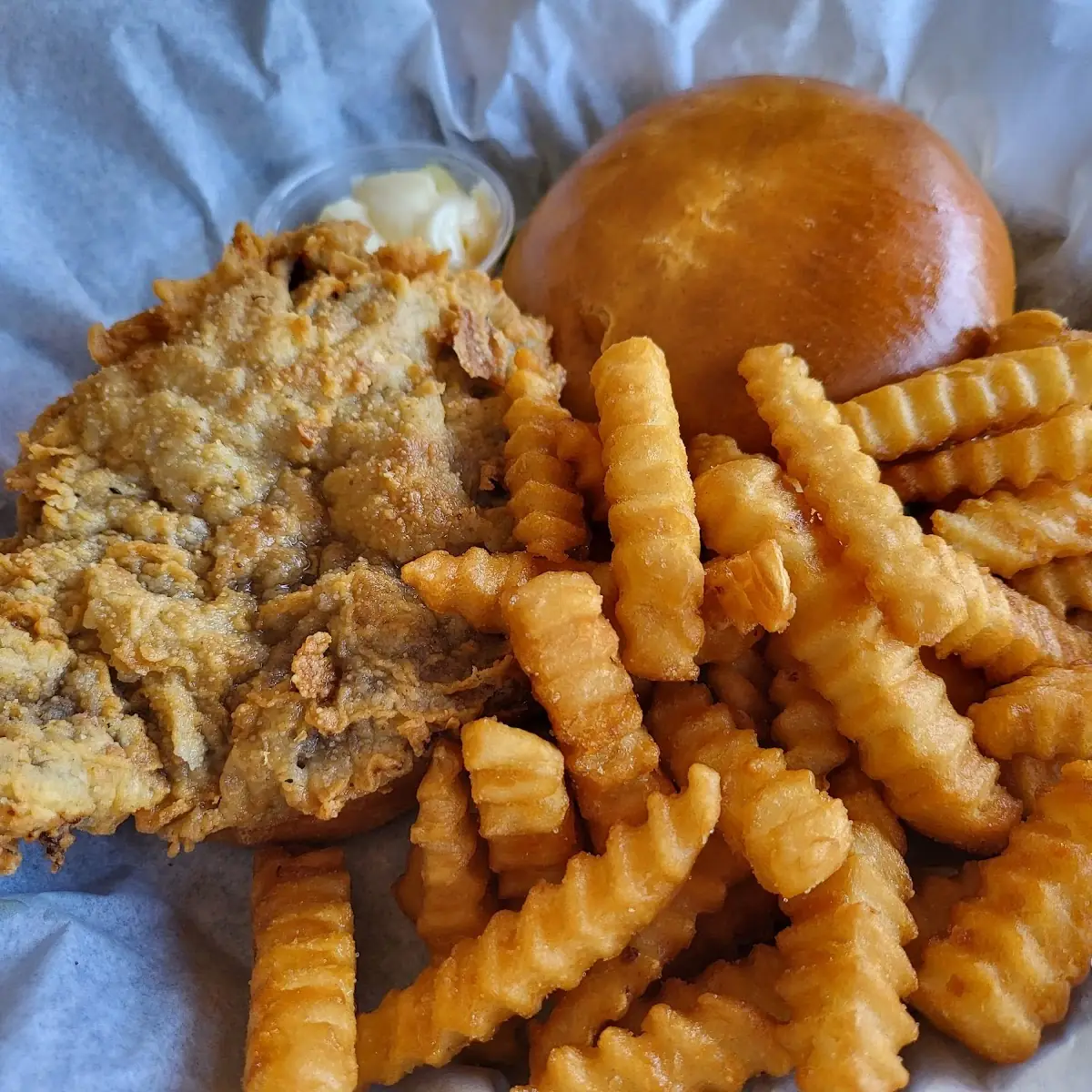 Fried Steak Sandwich & Fries