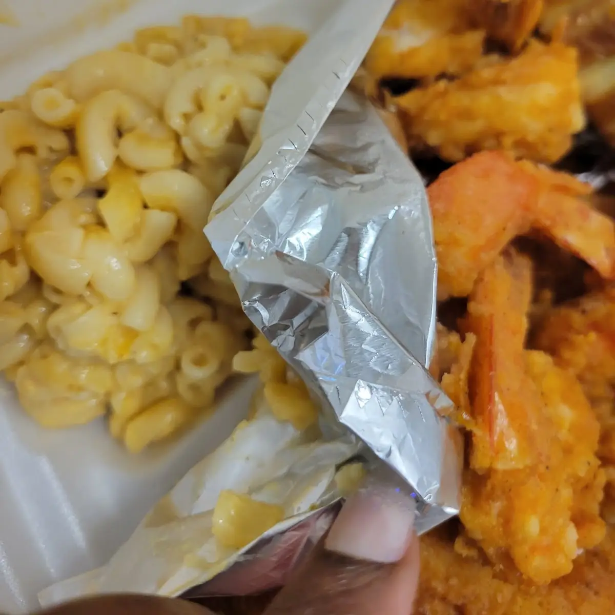 Catfish and Shrimp with Mac and Cheese