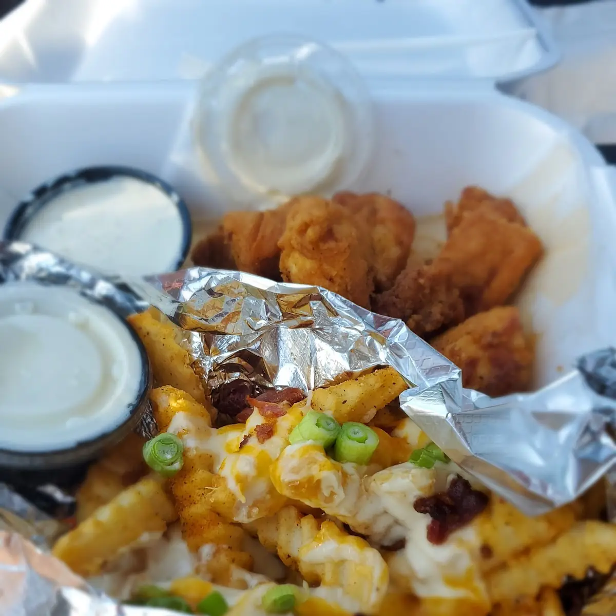 Boneless Wings and Loaded Fries