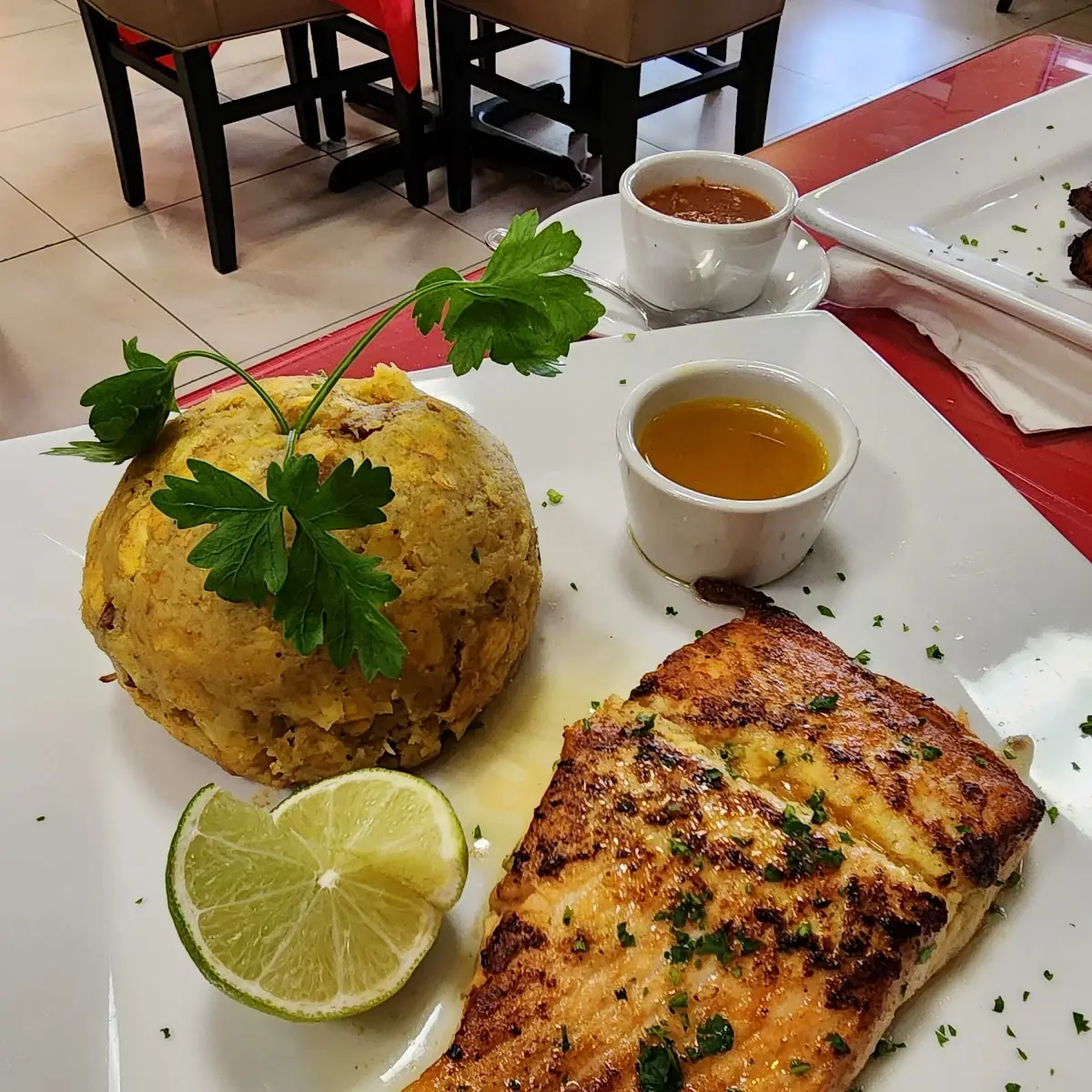 Mofongo Grilled Salmon