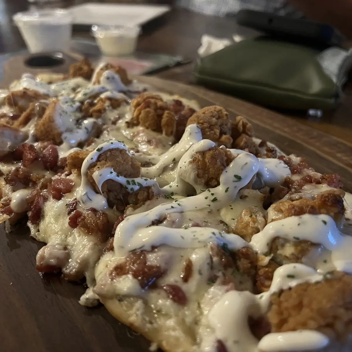 Chicken Bacon Ranch Flatbread Pizza