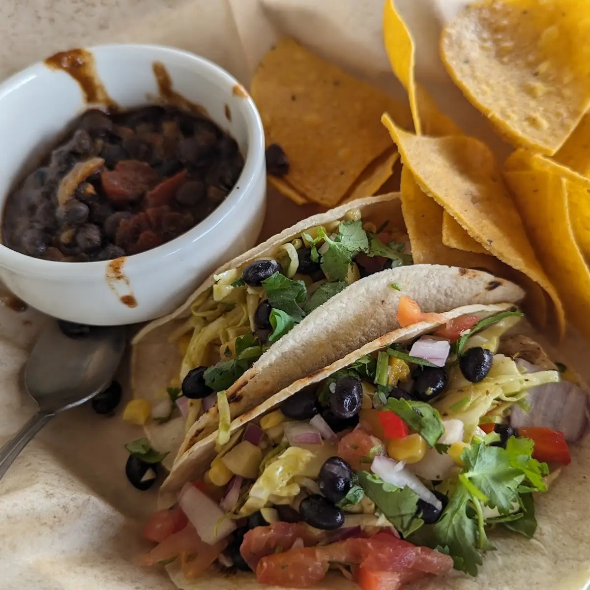 Special Shrimp Tacos with Beans