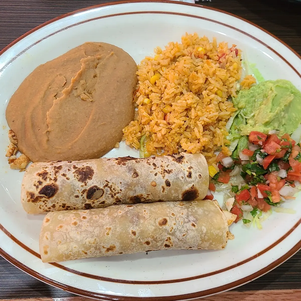 Beef Flautas with Rice Beans