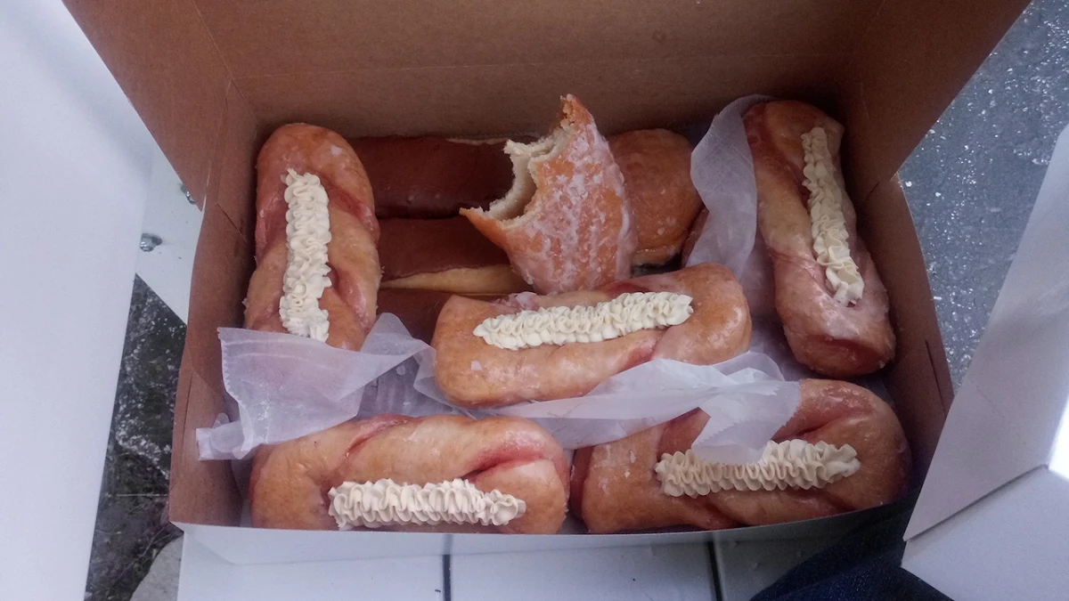 Chocolate Glazed Custard Marshmallow Filled Long-Johns
