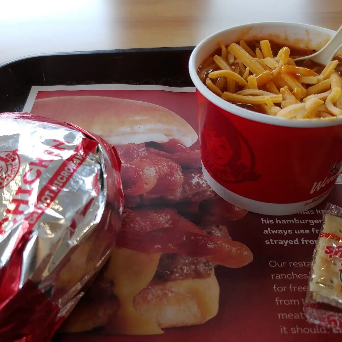 Spicy Chicken Sandwich and Chili