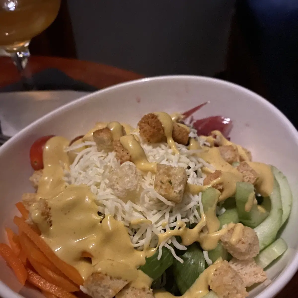 Side Salad with Honey Mustard Dressing