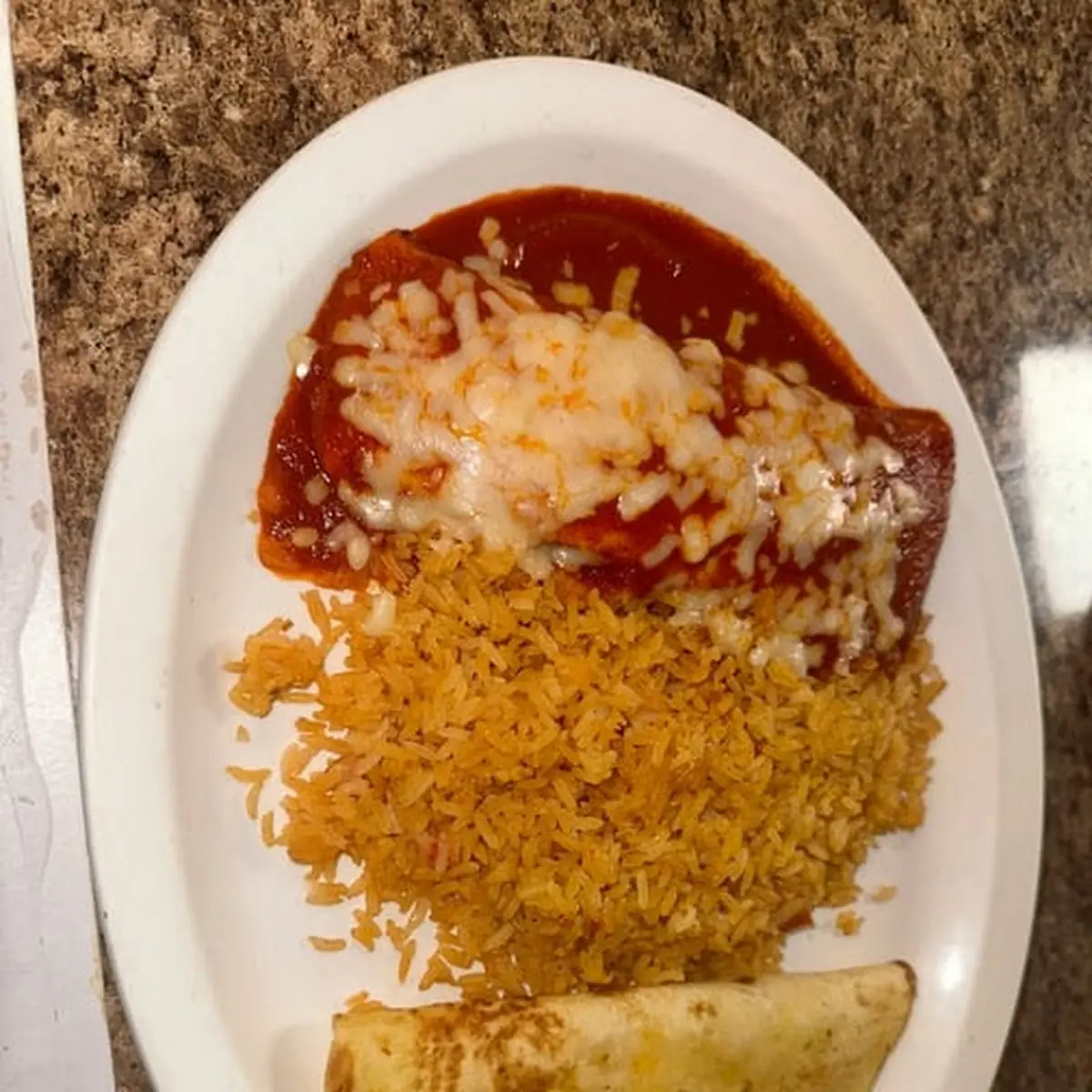 Chile Relleno Burrito and Rice