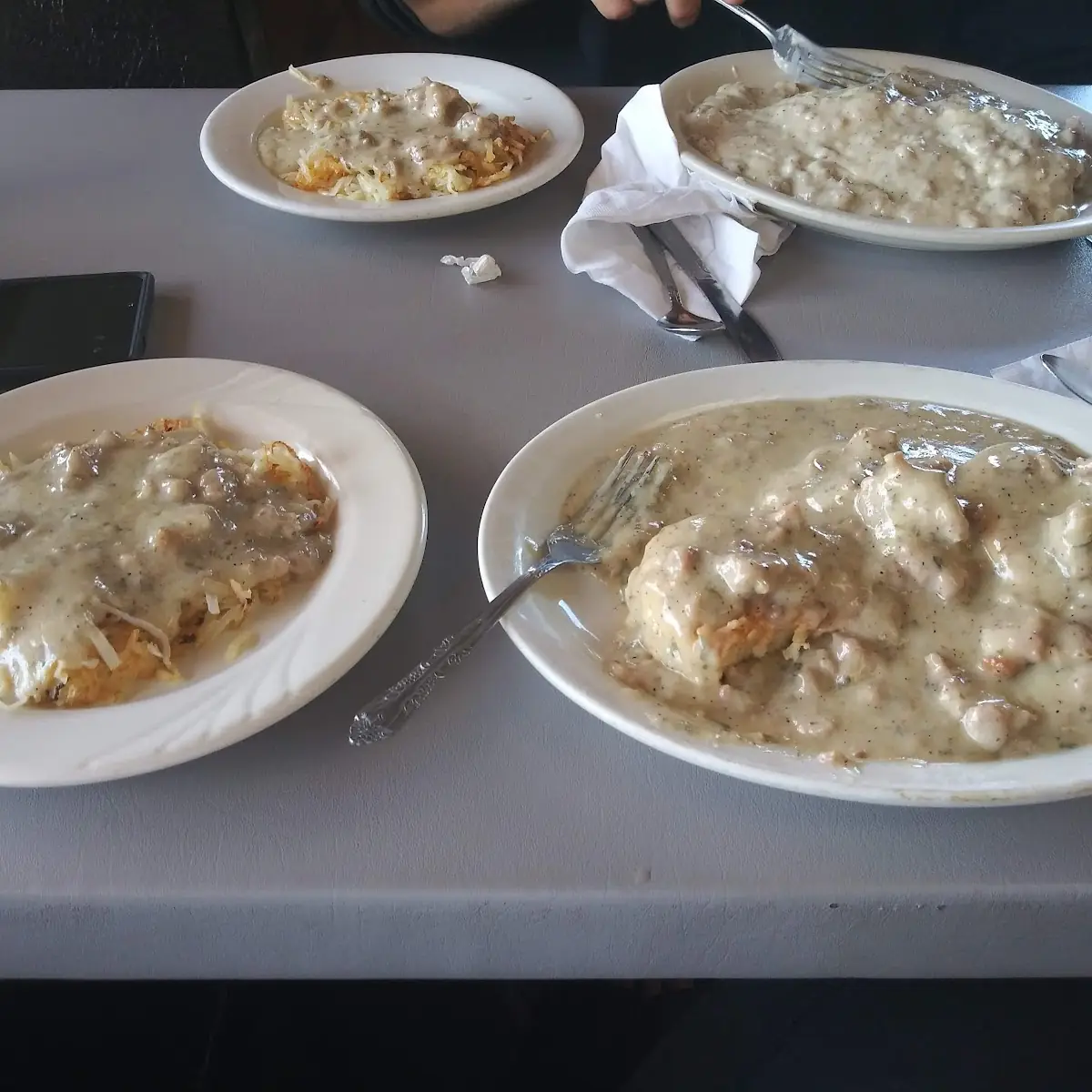 Biscuits and Gravy with Hash Browns