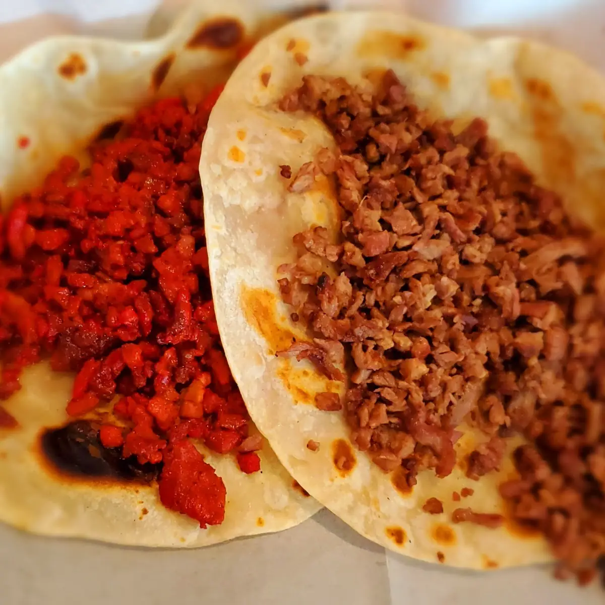 Tacos Al Pastor & Chipilon Asada Taco Before Topping Sin Nada
