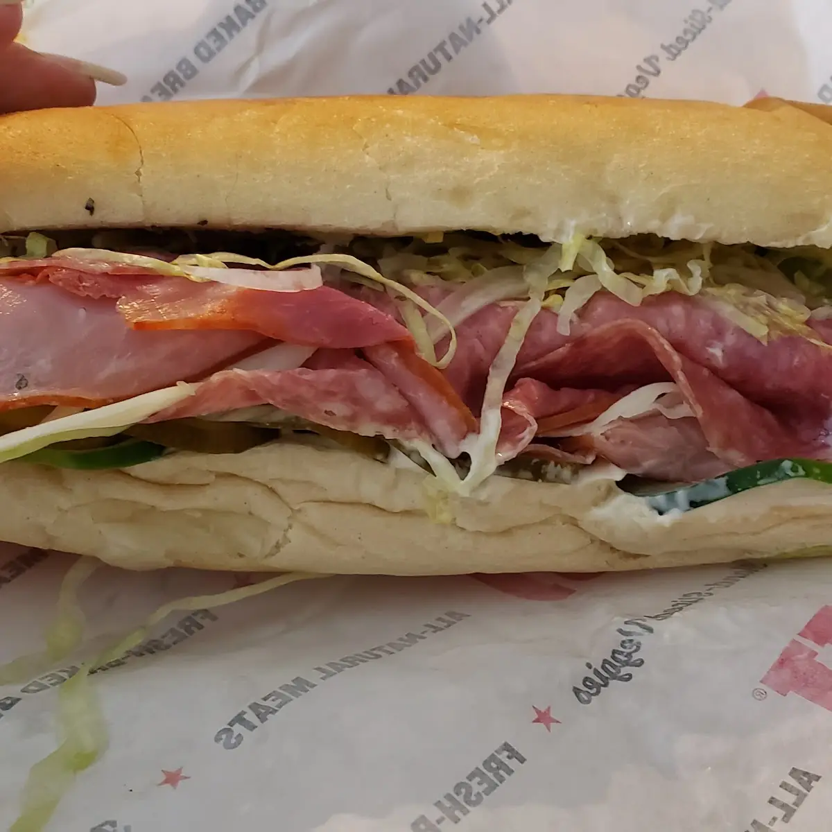 Hot Ham and Cheese Submarine Sandwich
