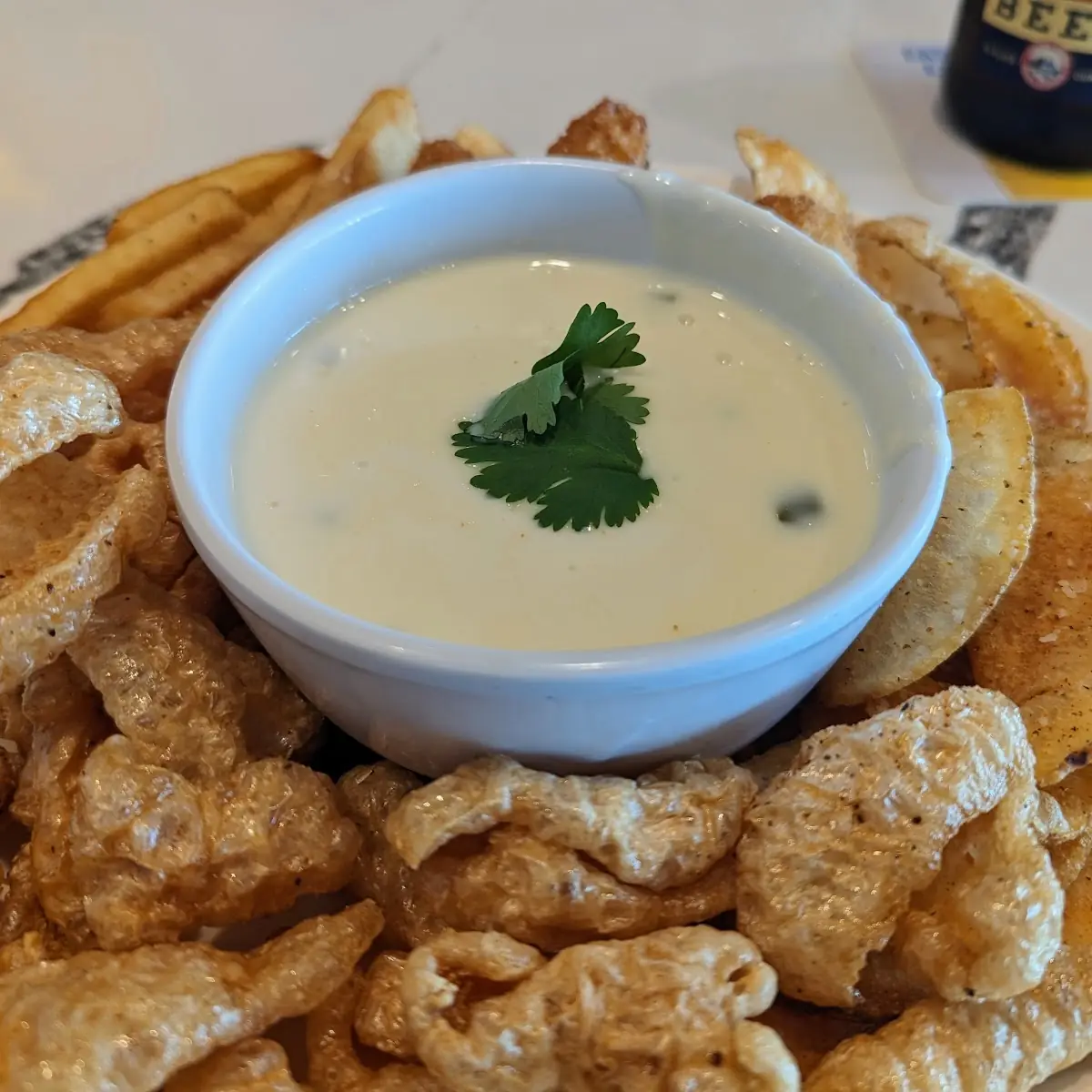 Cheese Dip Chicharrones Chips Fries