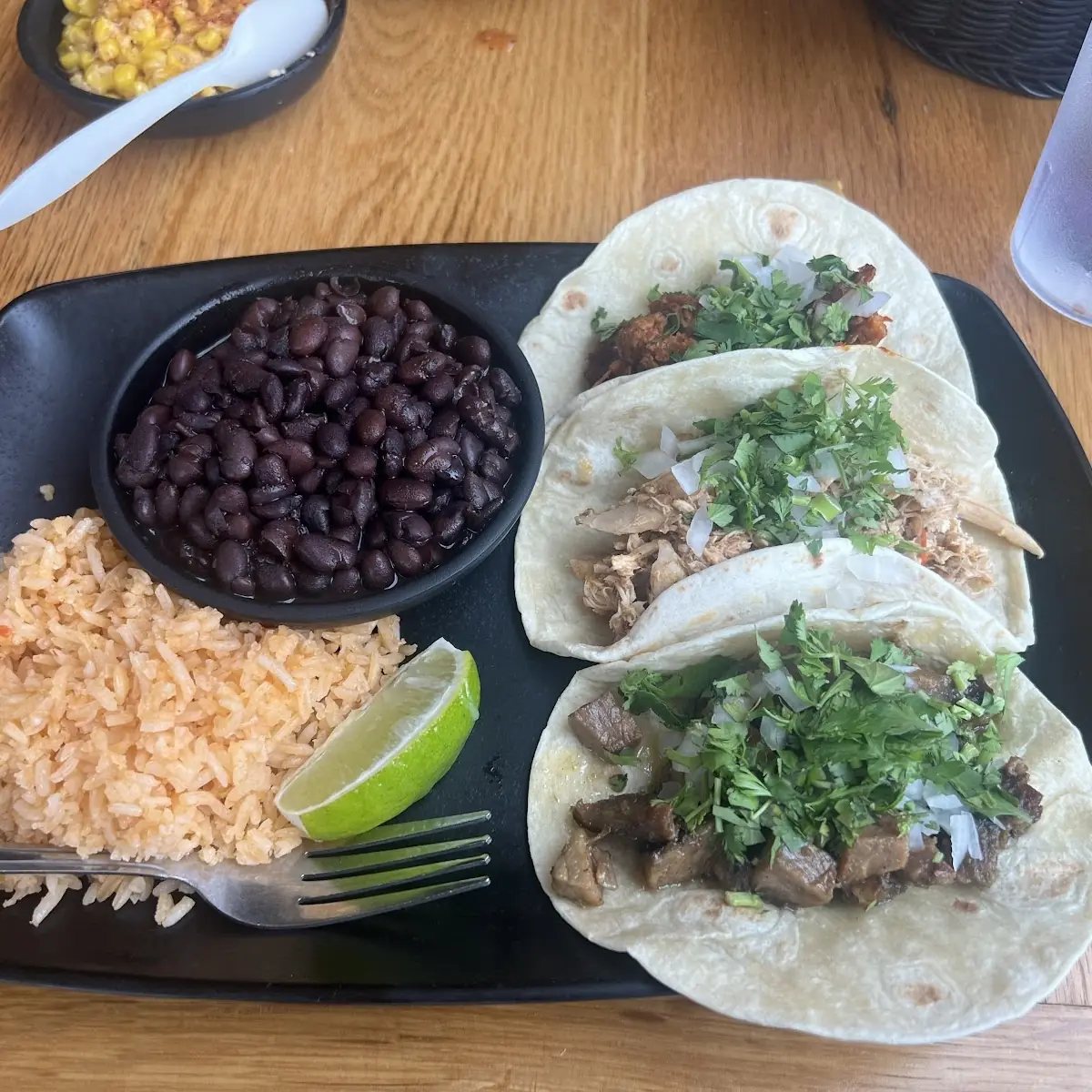 Taco Plate with Rice & Beans