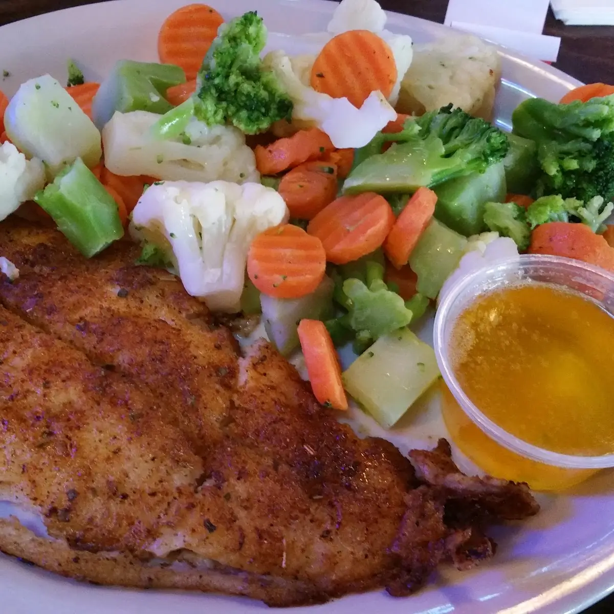 Blackened Tilapia Steamed Vegetables