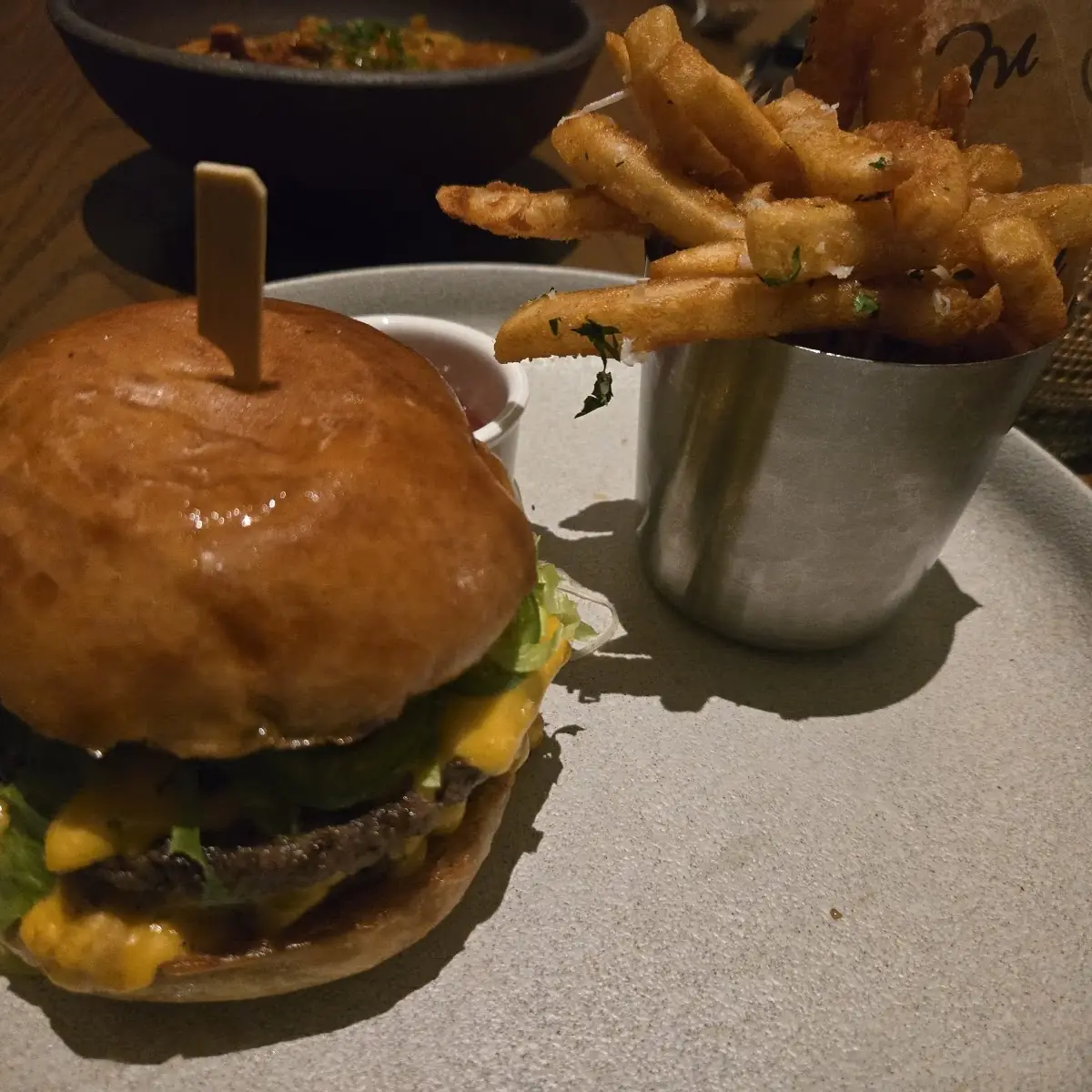 Octagon Smash Burger and Truffle Fries