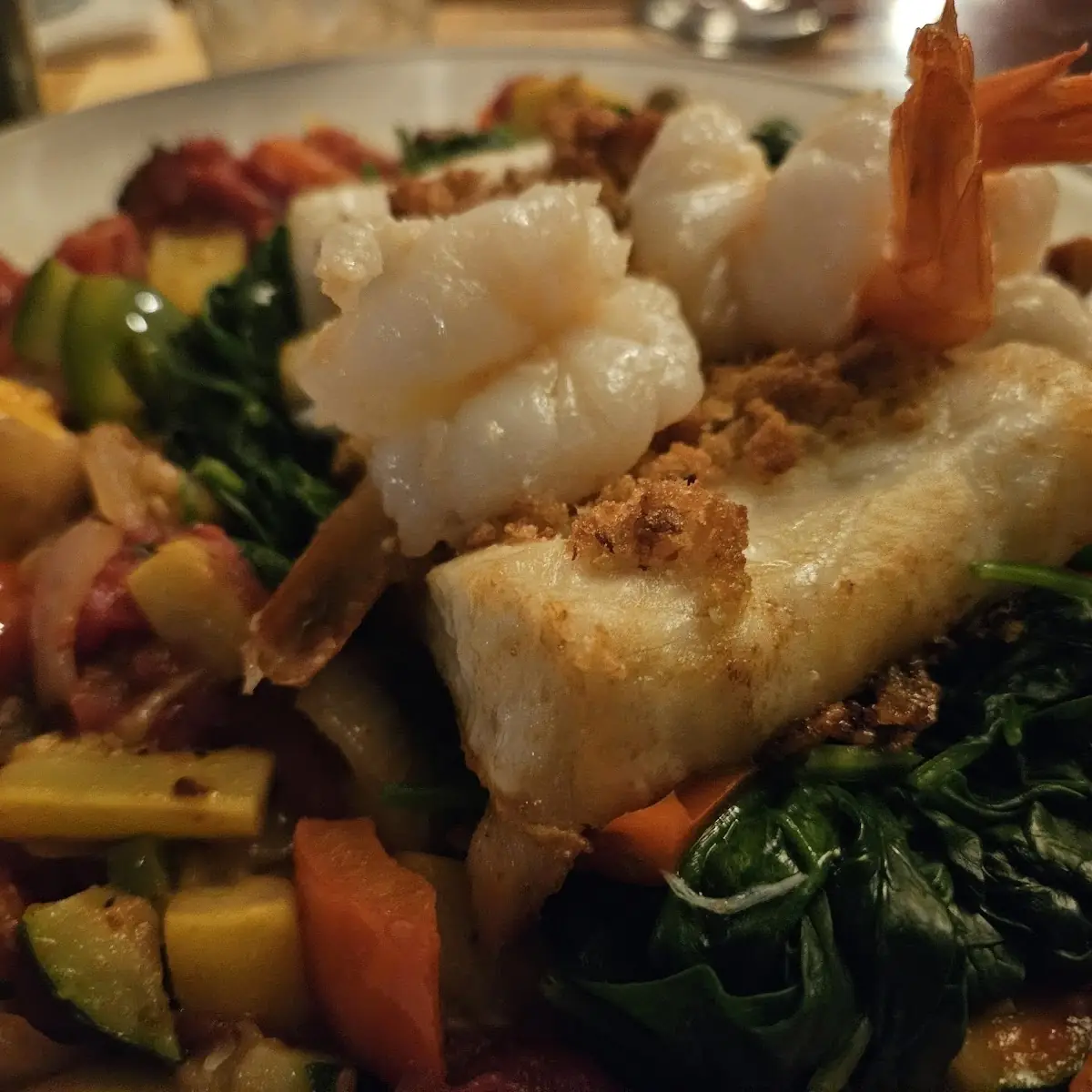 Sea Bass with Shrimp