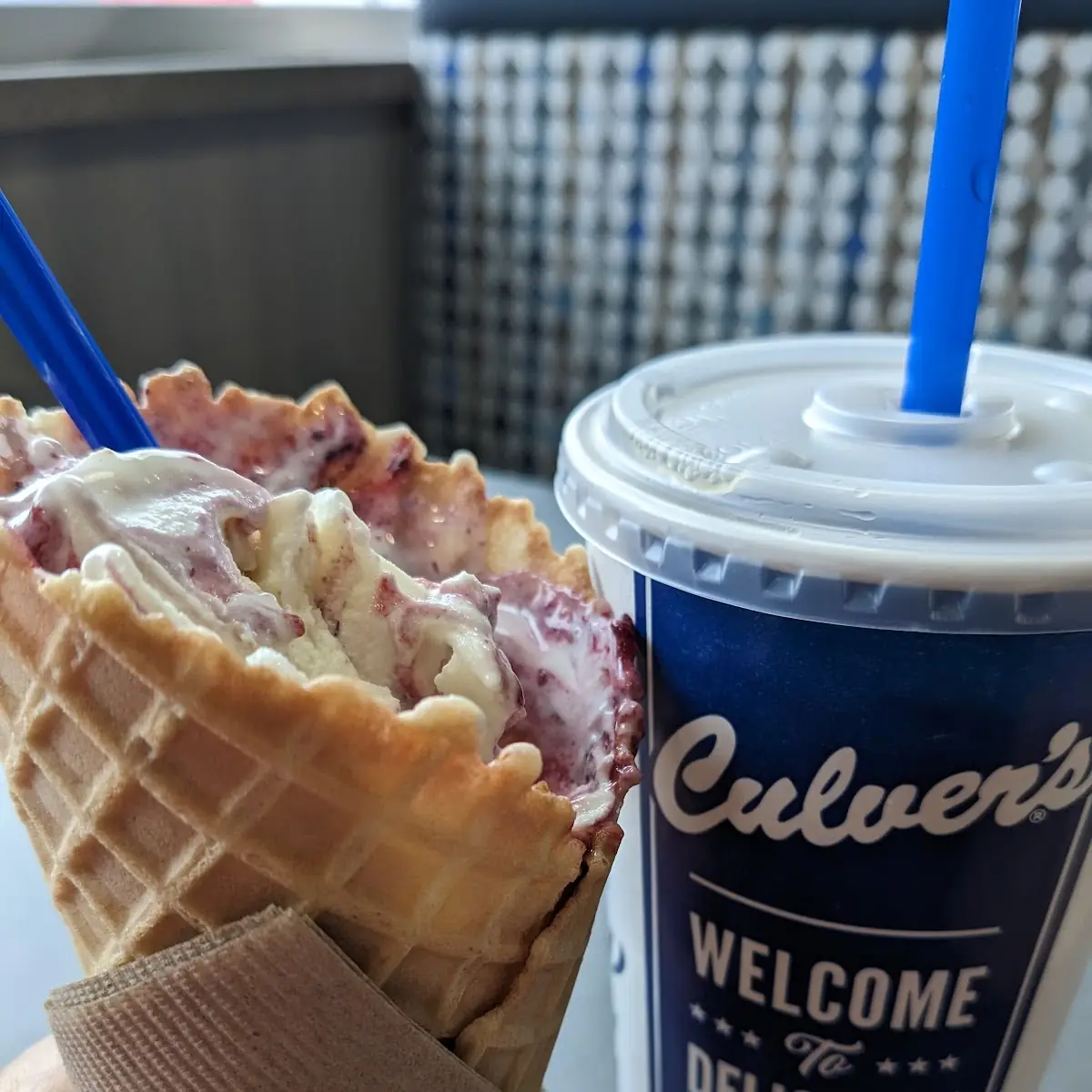 Blackberry Cobbler Waffle Cone