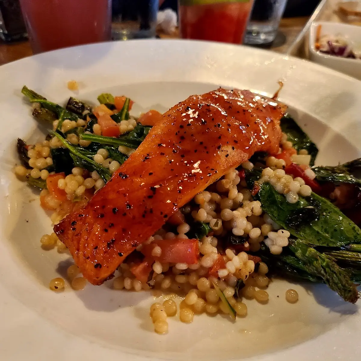 Enlightened Cherry Chipotle Glazed Salmon