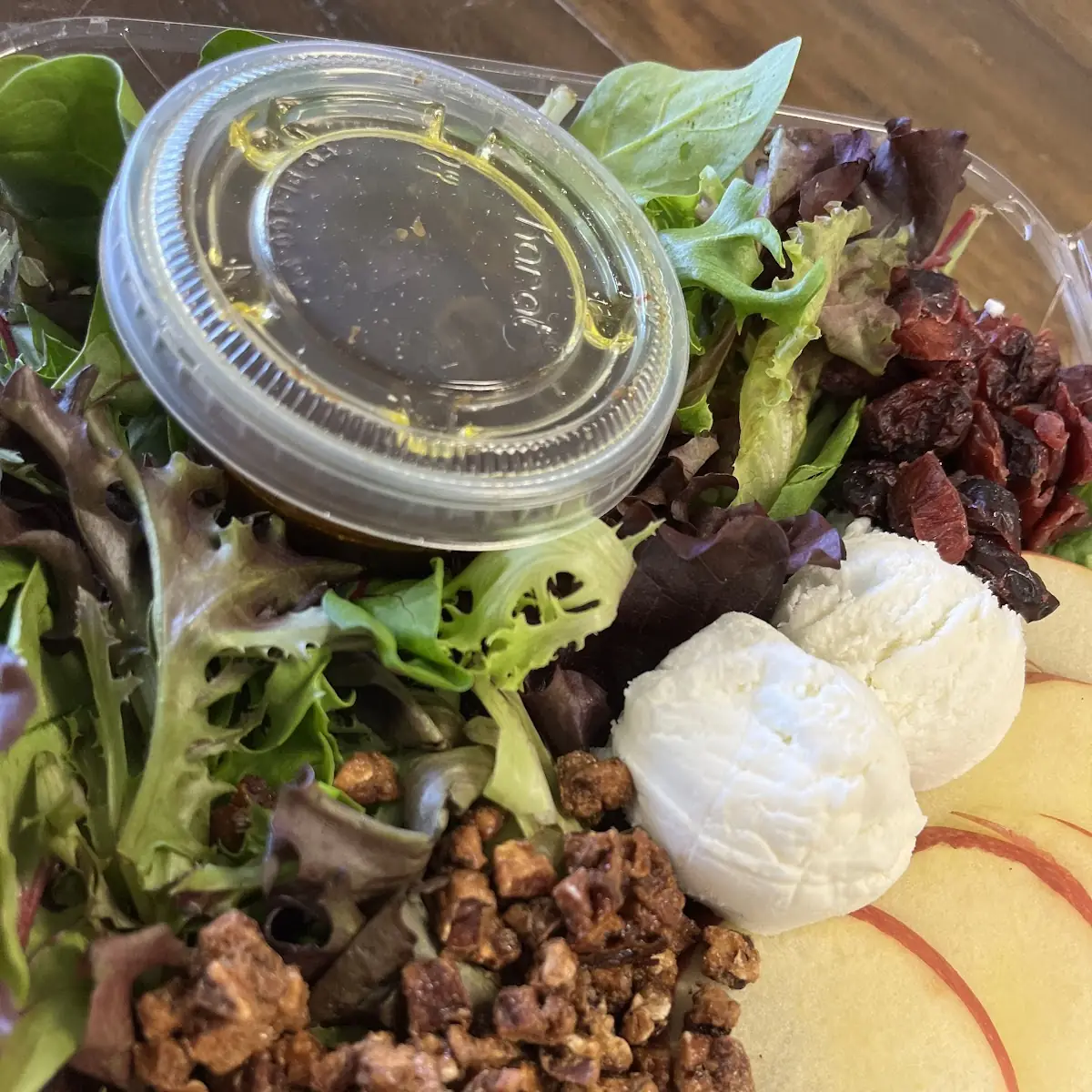 Goat Cheese Cranberries Candied Walnuts Thinly Sliced Pears Salad