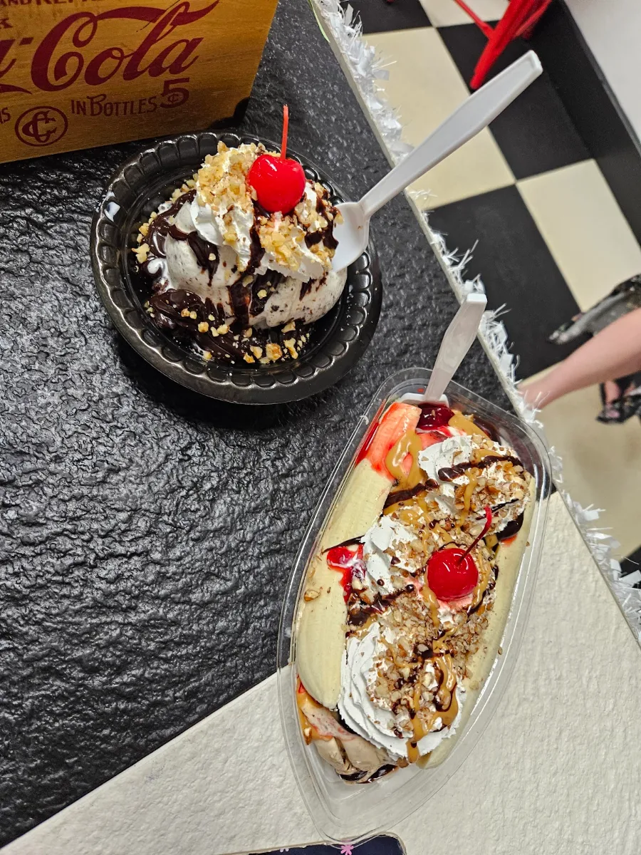 Brownie Sundae and Banana Split