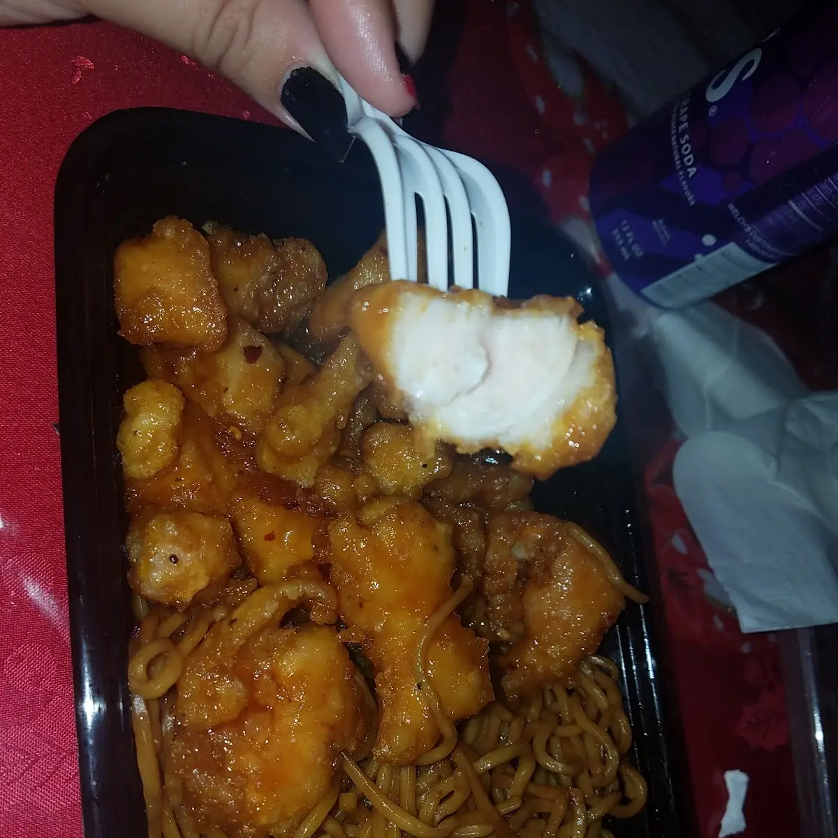 General TSO's Chicken with Plain Lo Mein
