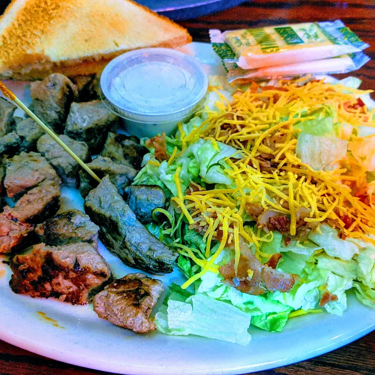 Chislic and House Salad